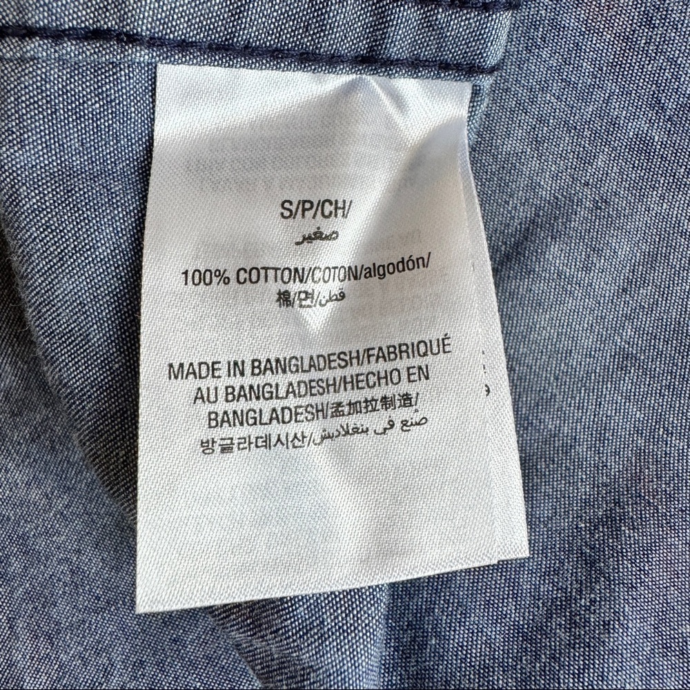 American Rag - Button Down Short Sleeve Camo Shirt in Blue - Picture 4 of 4